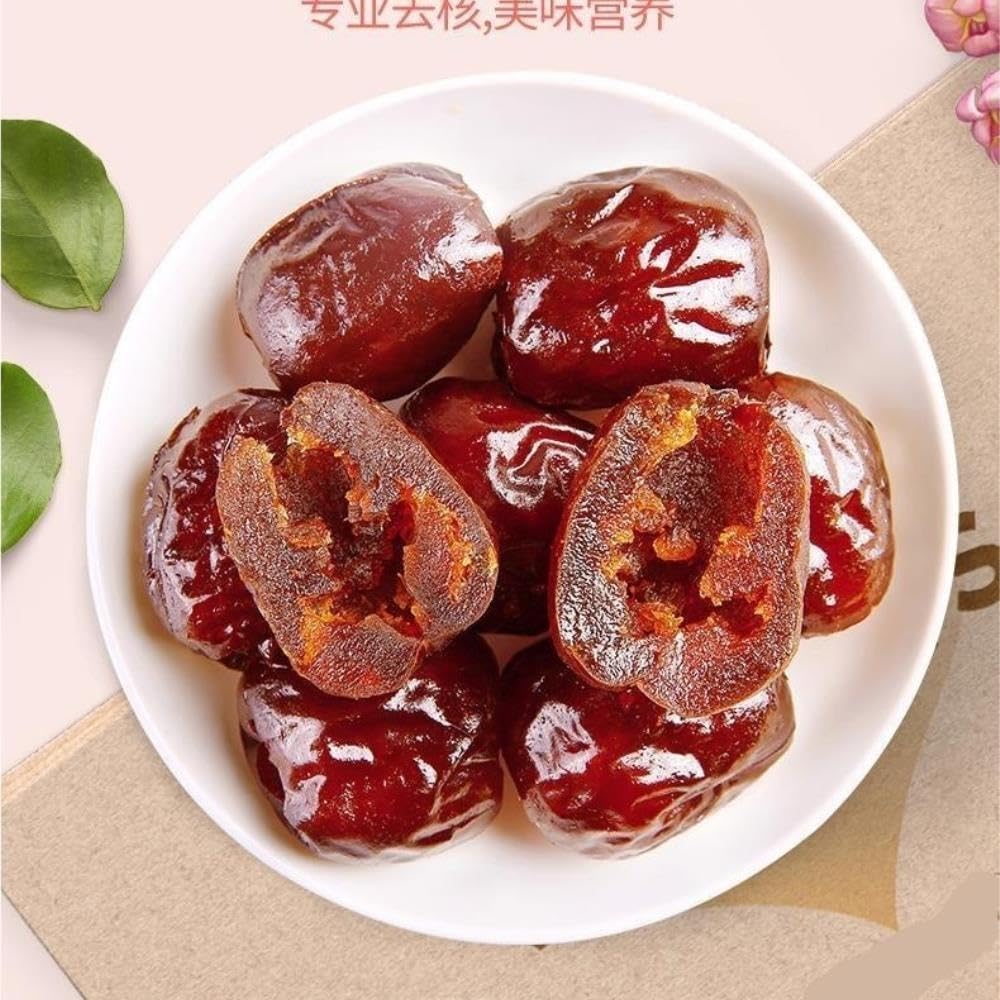 Azufaifa confitada sin hueso 228G, dátil rojo semillas, refrigerio informal de frutas en conserva(3pcs)