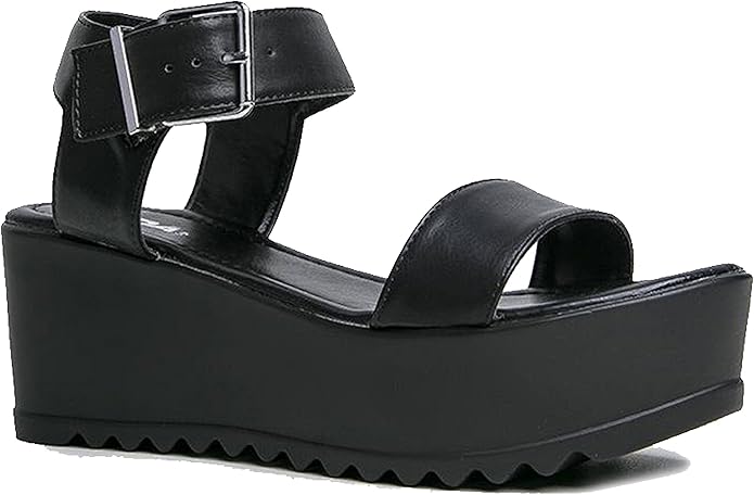 J. Adams Surf Platform Sandals for Women - Ankle Strap Open Toe Wedge Heels