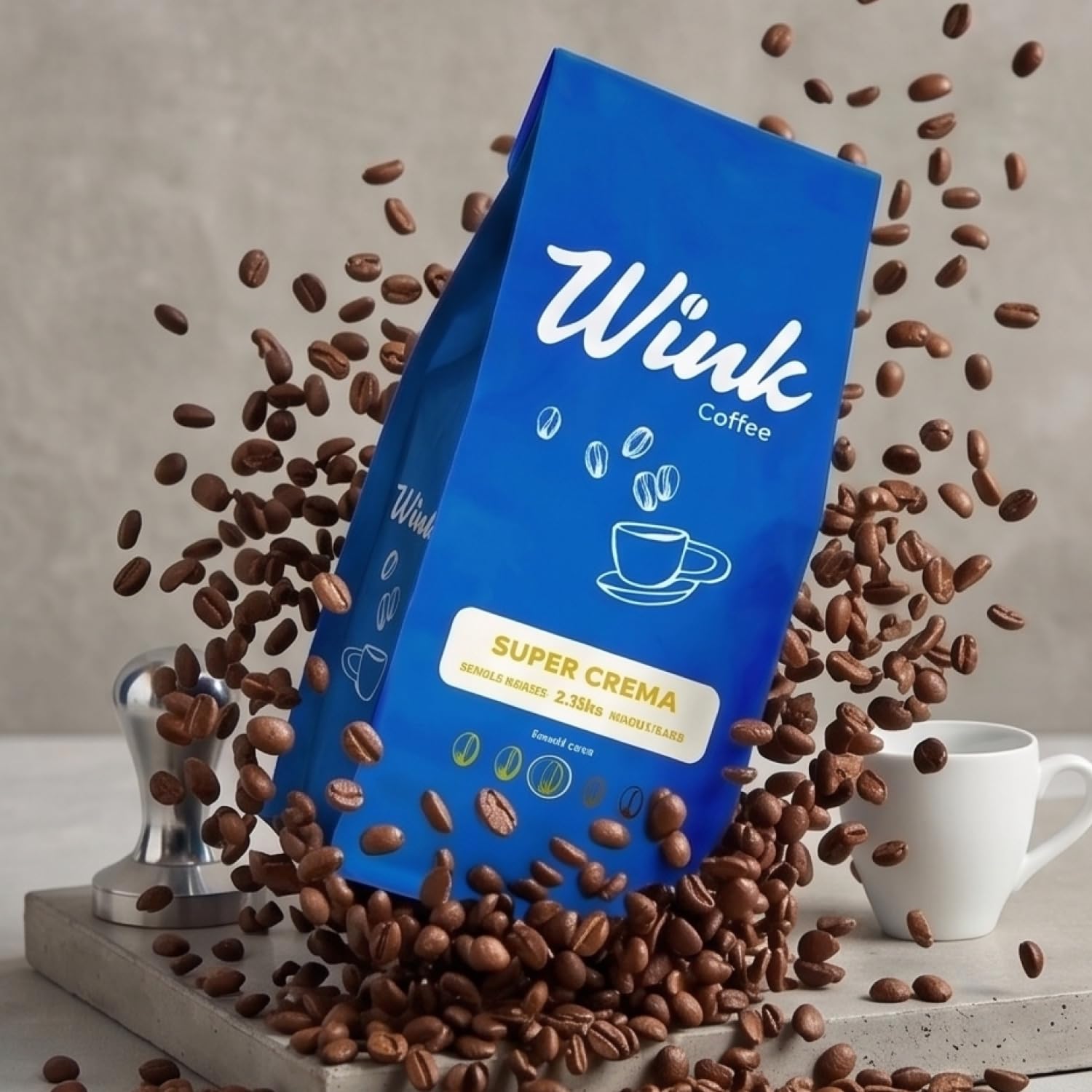 Wink Coffee Super Crema, Medium Roast Espresso Whole Bean Coffee, Large 2.2 lb bag, Single Origin Colombian Arabica Beans, Small-Batch, Smooth, Full-Bodied & Sustainably Sourced