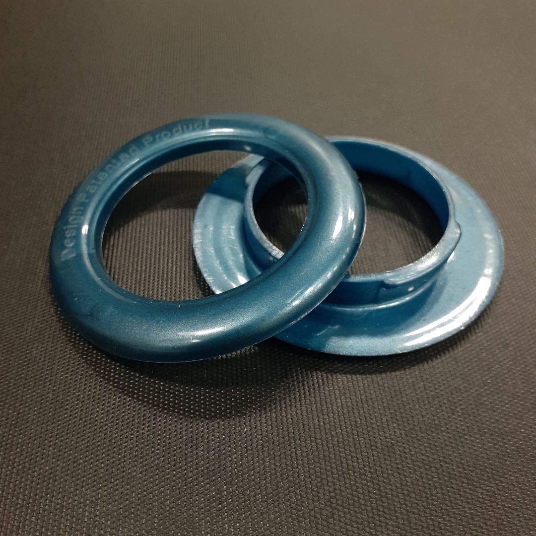 FAPBADRI Ösenringe mit Rückenschloss (männlich & weiblich), passend für ein 2,5 cm Rohr, Farbe blau, 100 Stück