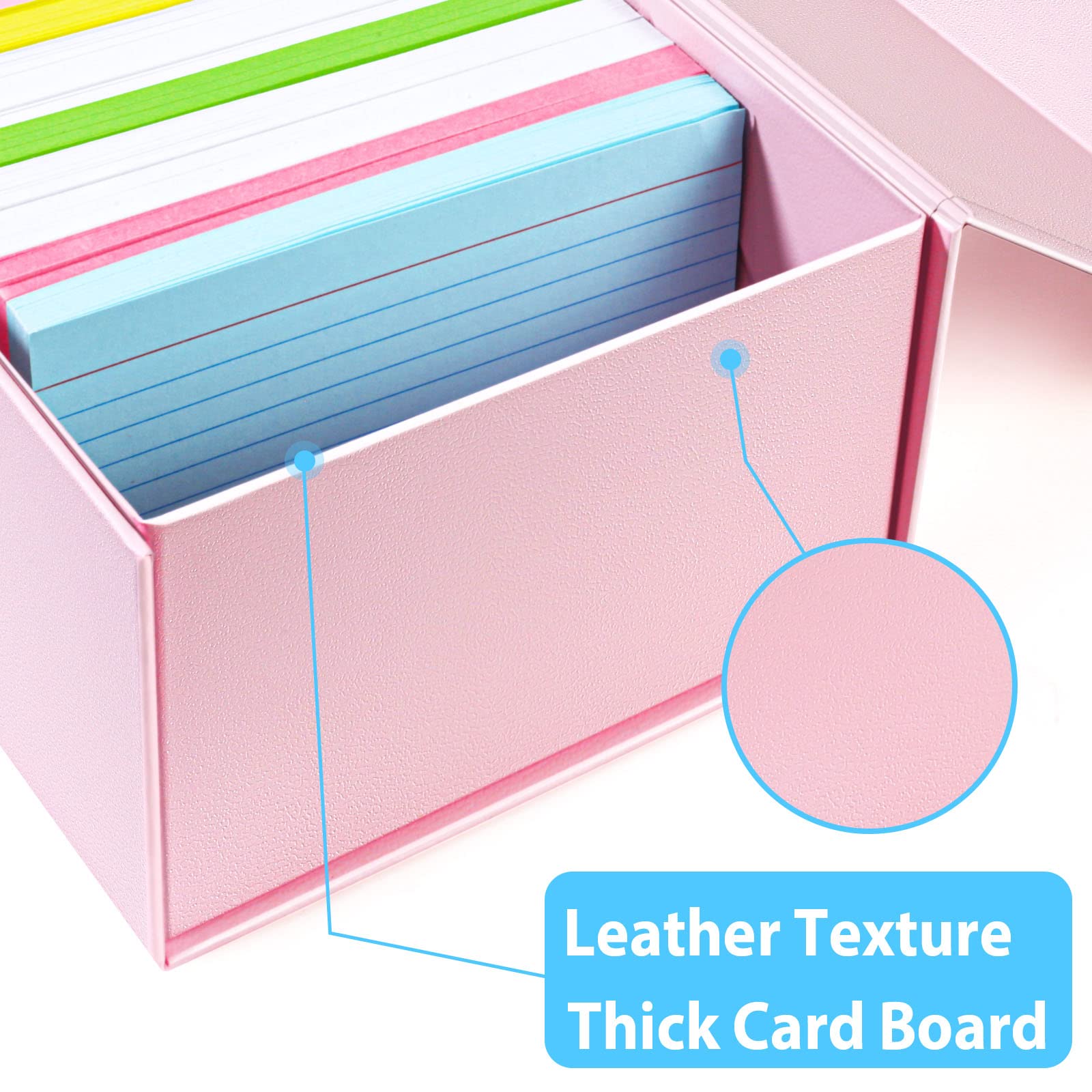 Snapklik.com : 3x5 Index Card Holder Pink Card File Box Organizer