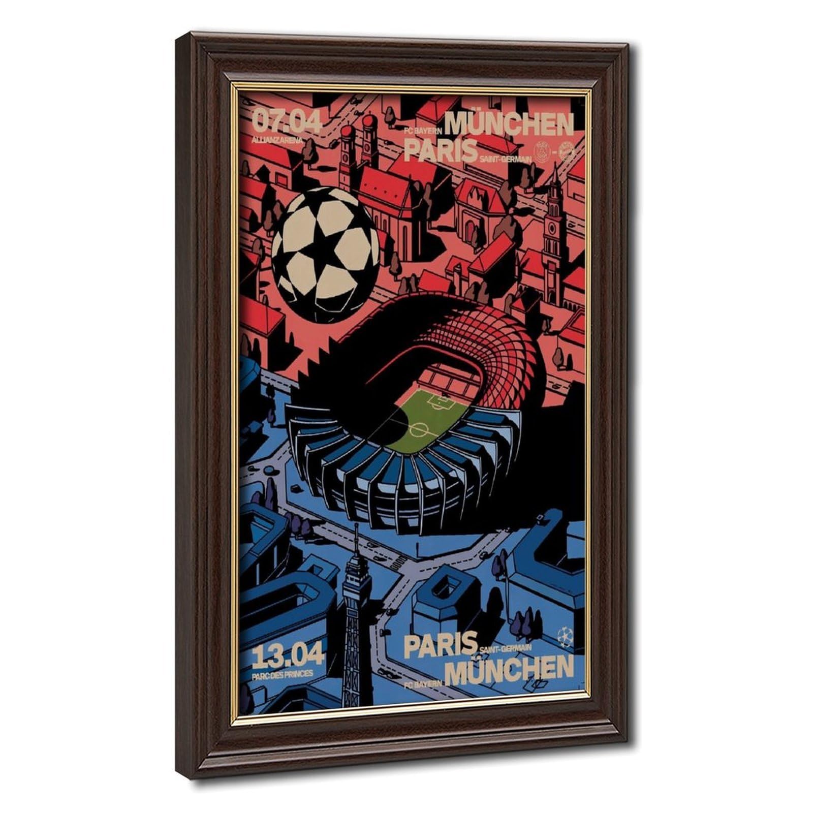 Bareronor Mokume Gane Frame-Style Football Pitch Poster Canvas Poster For Bedroom Decor Gift