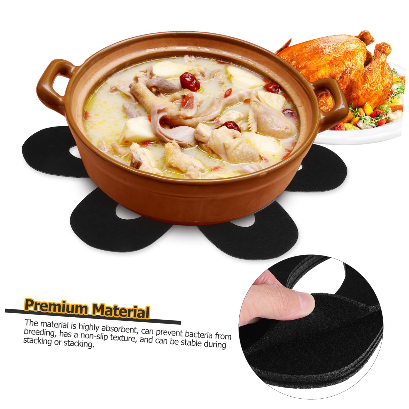 Hitzebeständige Topfuntersetzer mit Gewebten und Filz pfannenschonern Kratzschützende Küchen pfannenschützer für Töpfe Pfannen und Heiße Kochgeschirre