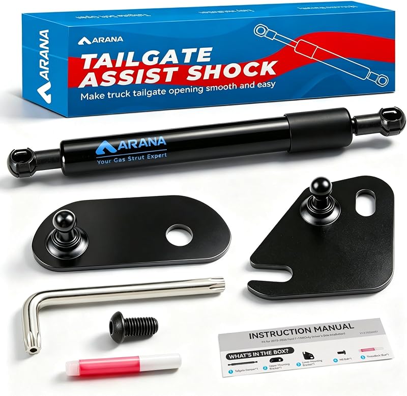 Amortecedor de abertura suave da tampa traseira ARANA para Ford F-150 2015–2026 – Kit com 1 unidade