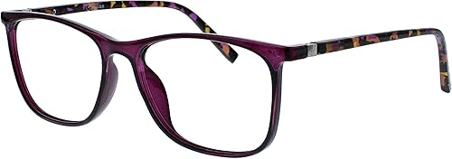 Miniatura 4 de OPULIZE Arc 2 Pack Gafas de lectura grandes Negro Marrón Estampado Hombres Mujeres RR66-12, Negro / Púrpura