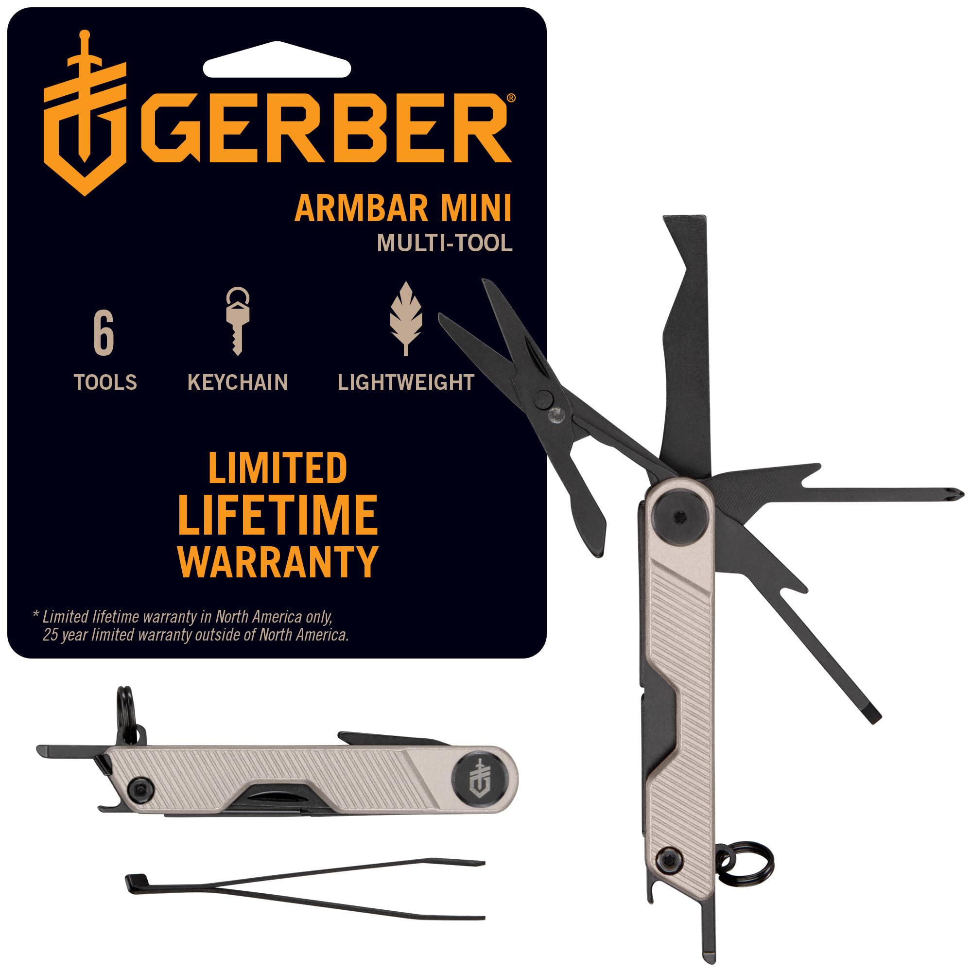 Gerber Gear Armbar Mini - 8-in1 Travel Multitool with Package Opener, Screwdriver & Scissors - EDC Adventure Gear for Camping, Hiking & Outdoor - Compact Utility Tool - Rose Gold-image-20