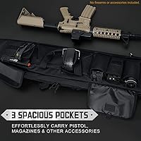 Vista 4 de DULCE DOM - Funda doble para rifle de 38 42 44 pulgadas, funda táctica suave para campo de tiro, divisor móvil para 1 o 2 engranajes, múltiples