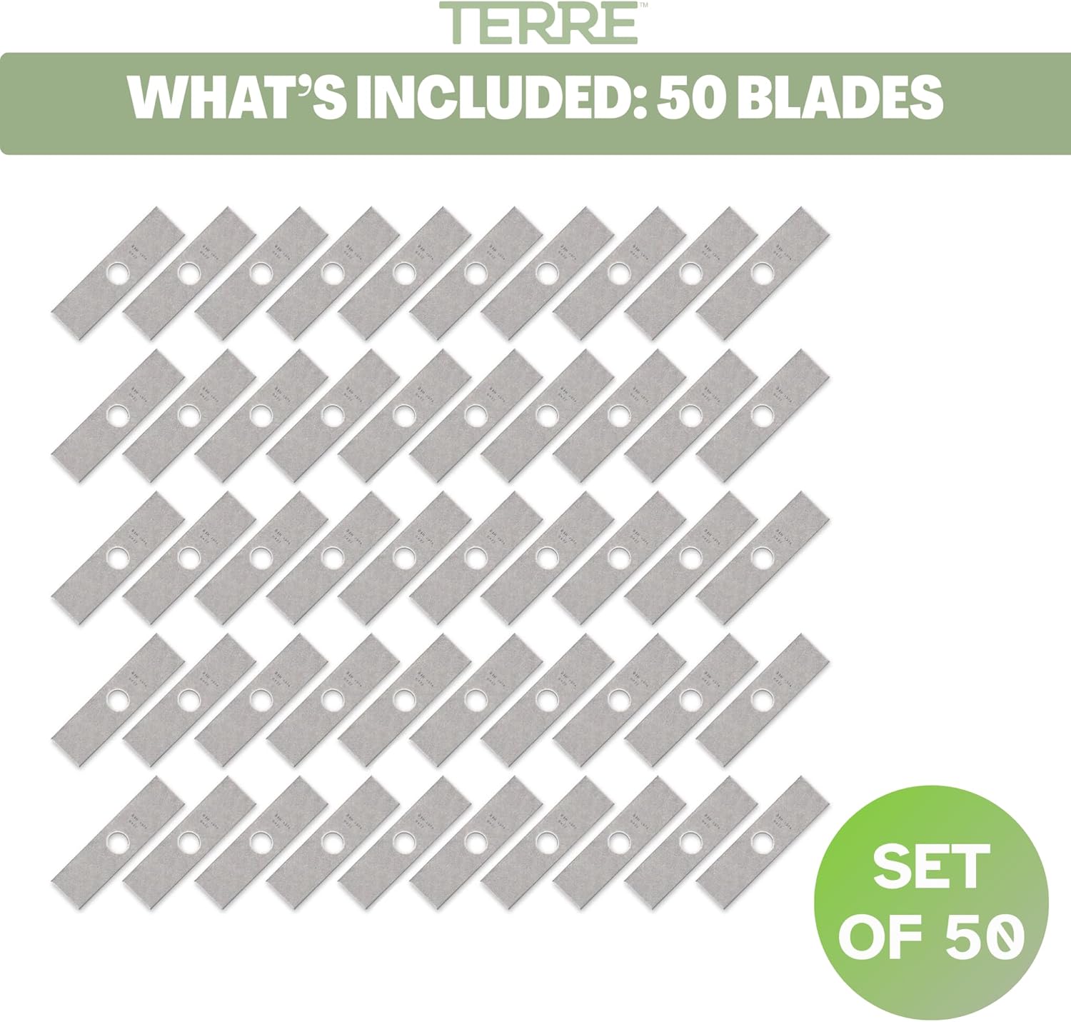 Terre Stick Edger Blades 7-3/4" x 2" - 1" Arbor - Non-Heat Treated - Made in USA - Replaces Echo 720-237-001, Ryobi 613223, Stihl 4133-713-4102 - Fits Echo PE2000/PE2400 & Stihl FC72/FC75-50 Pack