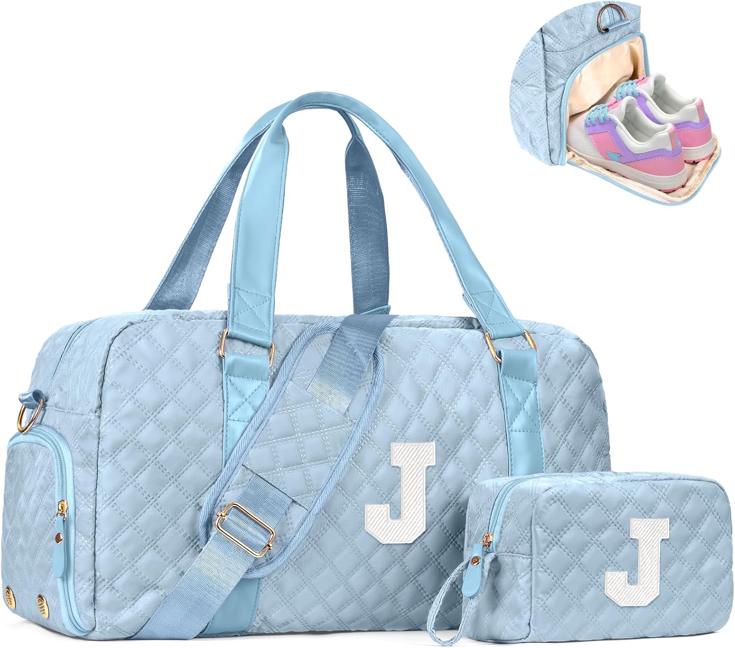 Travel Bags, Gifts for Friends Female Women, Initial Travel Duffel Bag, Gym Bag, Personalized Weekender Bag, Friend Wedding Girlfriend Birthday Gifts for Teen Girls, Graduation Gifts