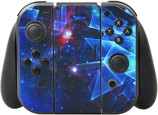 eXtremeRate Multidimensional Galaxy Print Decals Stickers Full Set Faceplate Skins +2Pcs Screen Protector for Nintendo Switch/for NS Console & joy con Controller & Dock Protection Kit - 4
