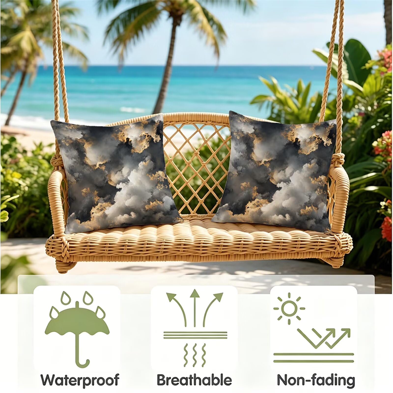 Federe Cuscini Divano 65x65 cm Oro Cuscino Divano Velluto Decorativo Set da 2, con Cerniera Grigio Cuscini da Esterno Impermeabili Federa Cuscino per Divani Camera de Letto Soggiorno Auto dj-698