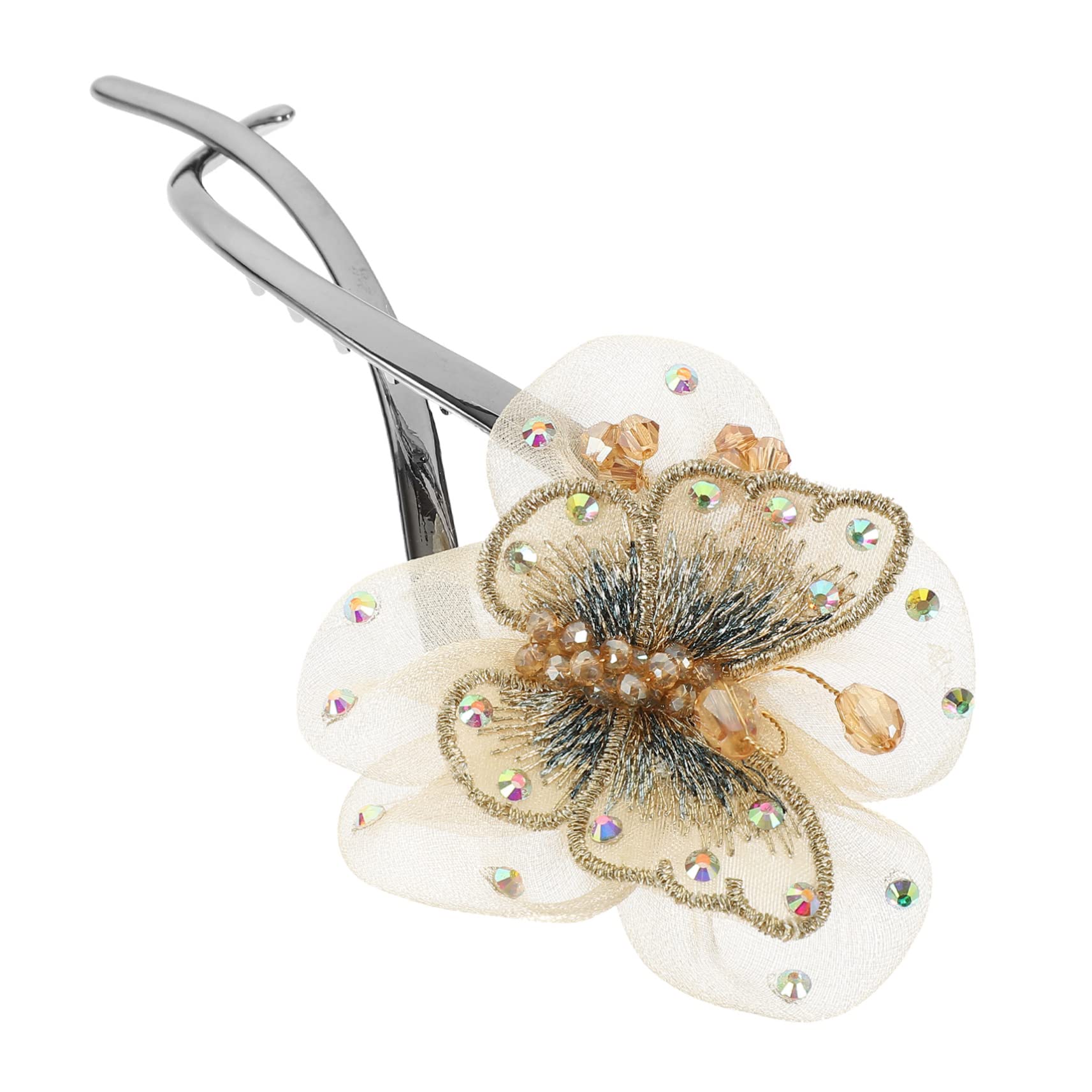 minkissy 4 fermagli per capelli per ragazze clip per capelli con strass clip per capelli per donne petali di fiori morsetti per capelli francesi fermagli per capelli coda di cavallo supporto per