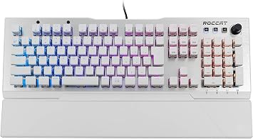 ROCCAT Vulcan 122 AIMO RGB Mechanical Gaming Keyboard JP Japanese Array Model Silent Linear Equivalent to Red Axis Domestic Genuine White German Design ROC-12-956-RD