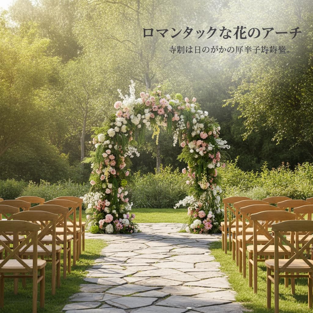 Arco Fiori Artificiali Stile Pastorale, Realizzato in plastica e tessuto, sfondo fotografie, decorazione cerimonie nuziali, per Esterni