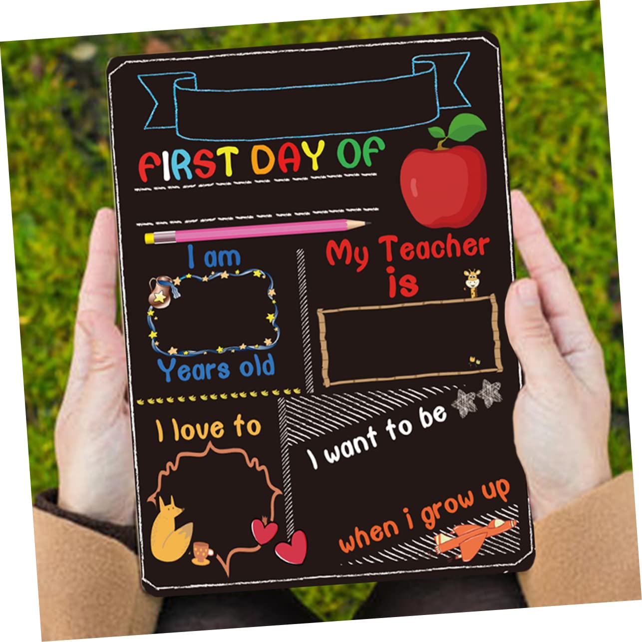 ARTIBETTER 3 Set Lavagna Doppia Per Primo Scuola Decorazione Per Milestone Scolastici Lavagna Riutilizzabile Con Messaggi Personalizzati Per Casa E Scuola 2 Pezzi*3
