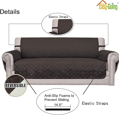 Miniatura 3 de Easy-Going - Funda para sillón reversible y resistente al agua, protector de muebles con correas elásticas, para mascotas, niños, perros y gatos