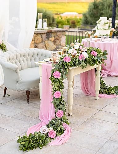 Miniatura 4 de INSUNSIX 100 rosas artificiales, 100 cabezas de flores falsas de color rosa a granel para ramos de boda, bolas de beso, despedidas de soltera,
