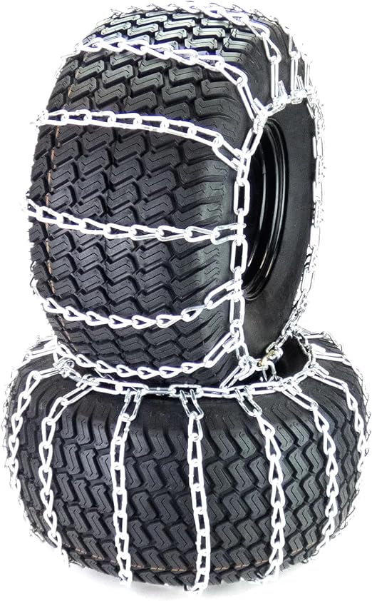 MowerPartsGroup Snow/Mud Tire Chains 20x9.00-10 - 21x8.00-10 with 2-Link Spacing