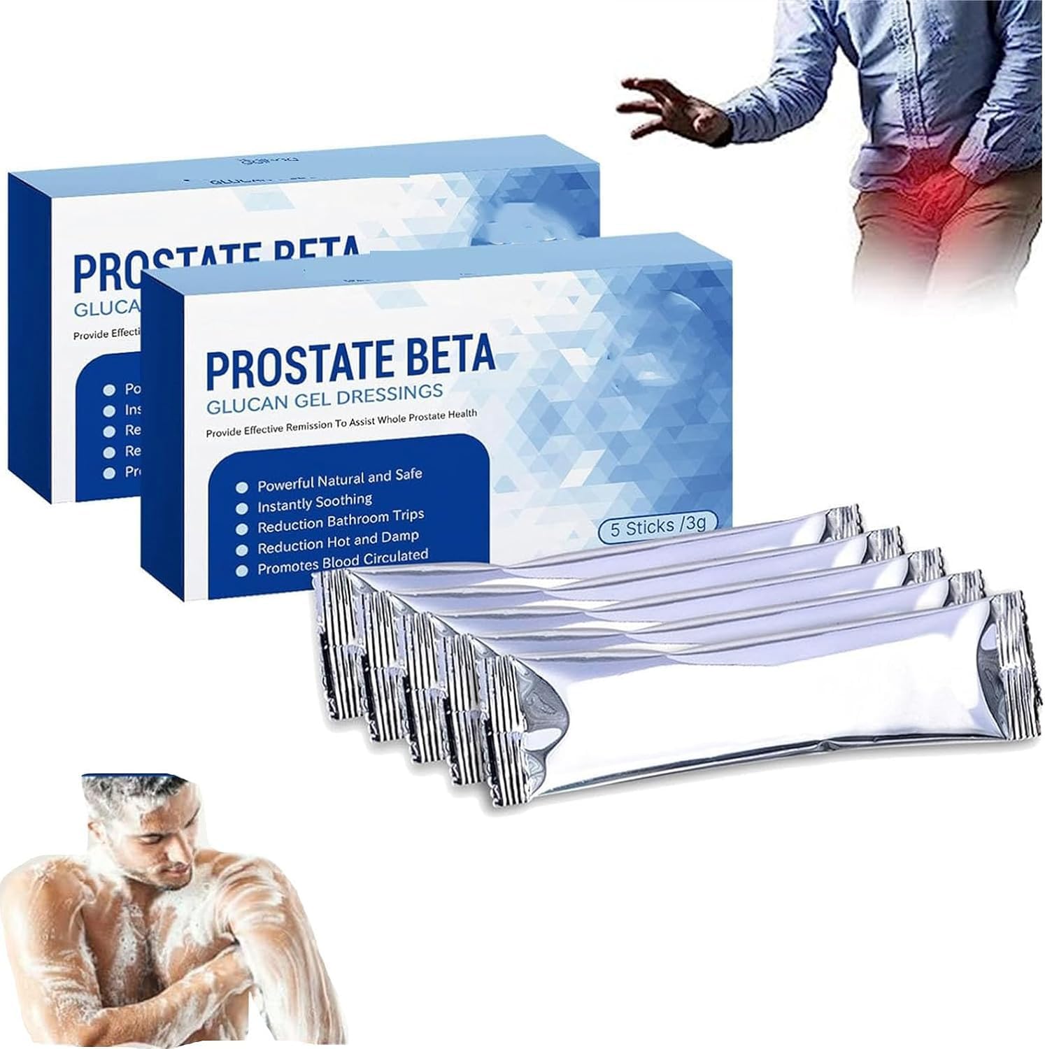 Royalprestige Prostate Beta Glucan Gel Dressings, See Results in 7 Days,Safe and Effective (2 Box)