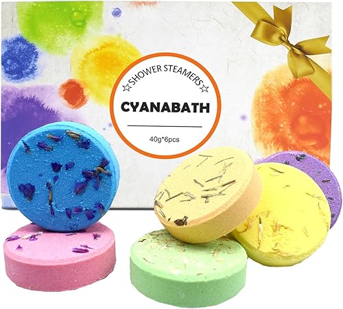 CYANABATH Vaporizador de ducha de aromaterapia, set de regalo de cumpleaños para mamá con aceites esenciales naturales de lavanda, cuidado personal