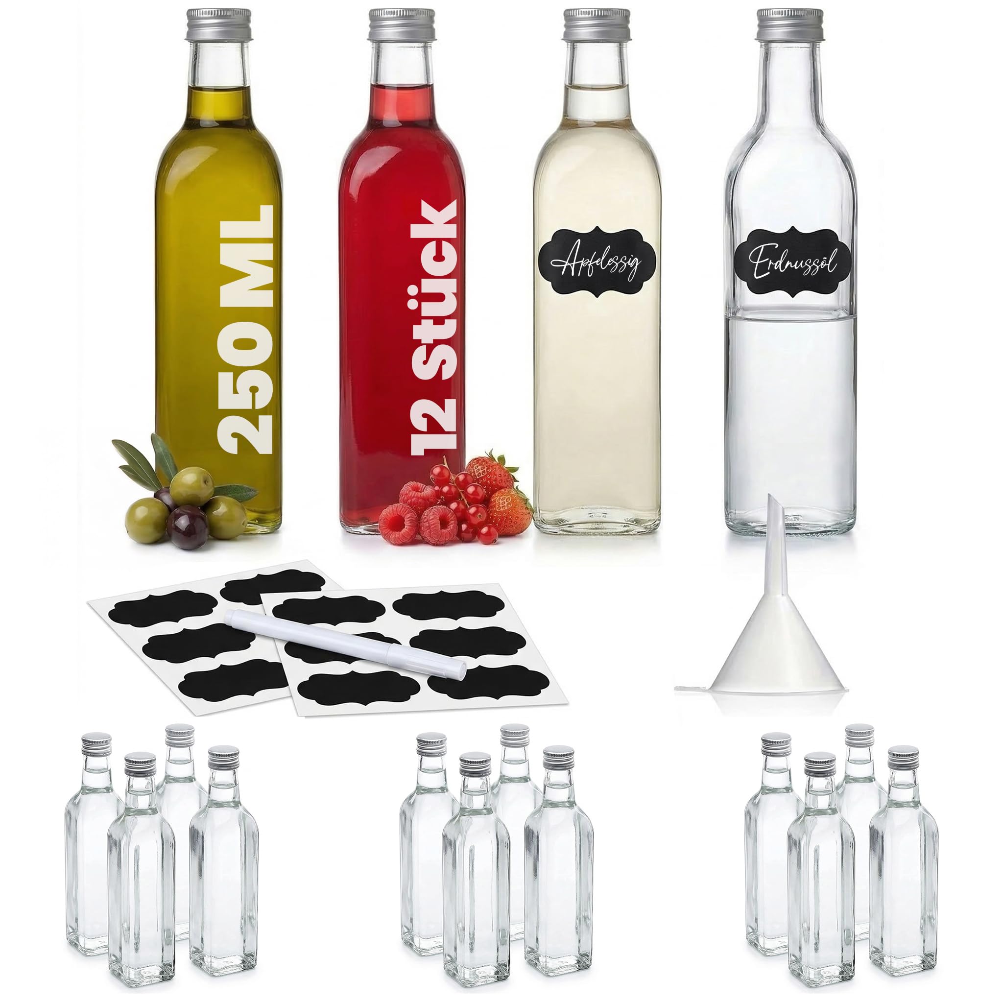 Piccole bottiglie di vetro 100ml 200ml 375ml con tappo tappo di sughero per il s