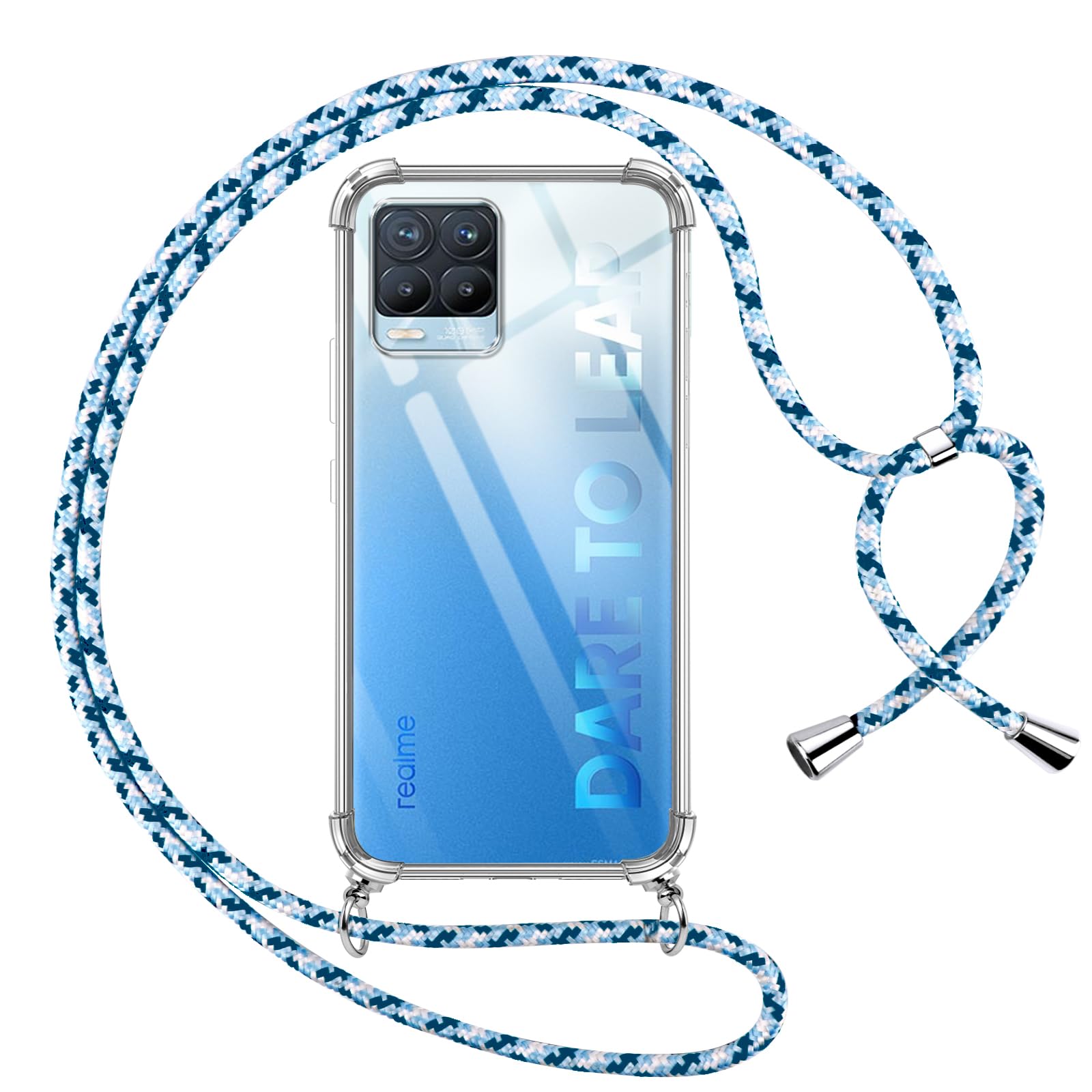 Pnakqil Coque Pour Realme 8/8 Pro 4G Avec Cordon, Transparente