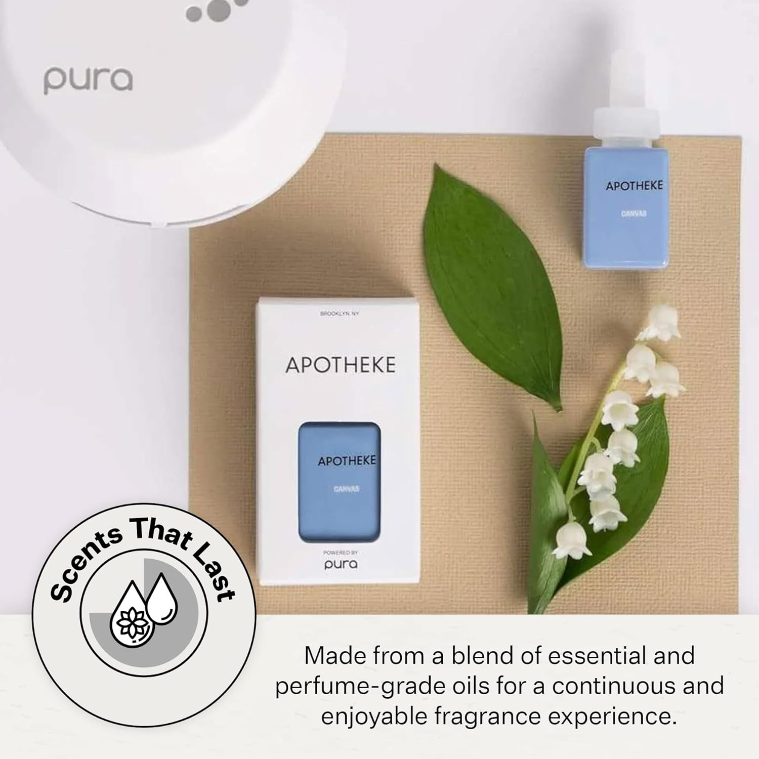 Pura Smart Home Plug-in Diffuser Refills by Apotheke, (Canvas, 2-Pack) - Pura Fragrance Refills - Long-Lasting Aromatherapy Air Freshener Fragrance Products with Perfume-Grade Essential Oils