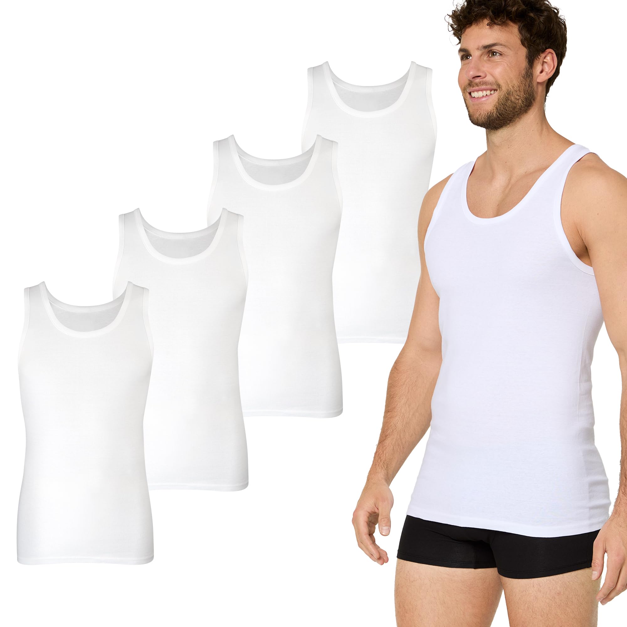 NUR DIE Herren Shirt Unterhemd T-Shirt Tanktop Unterwäsche Basic Alltag Mehrpack