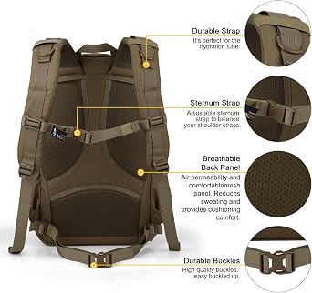 Mardingtop 28L Tactical Backpack Trekking Backpack Outdoor Backpack for Commuting Camping Trekking Travel Cycling