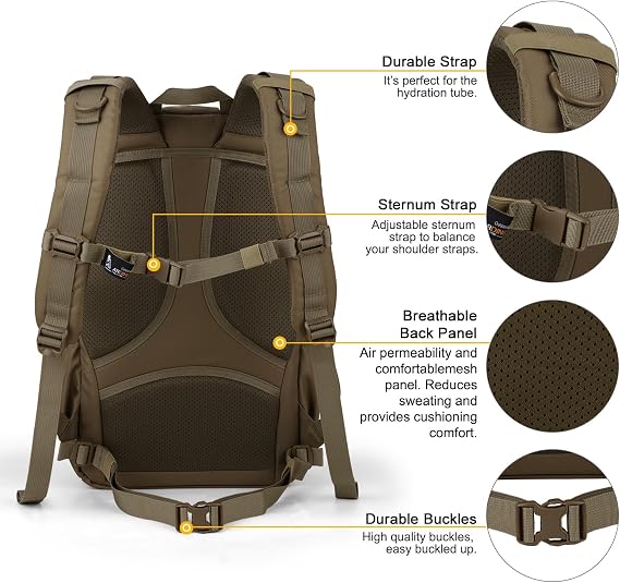 Mardingtop 28L Tactical Backpack Trekking Backpack Outdoor Backpack for Commuting Camping Trekking Travel Cycling