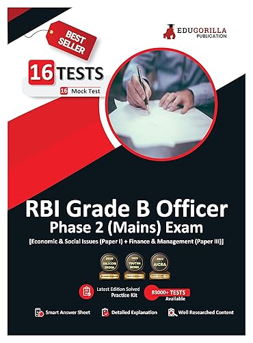 RBI Grade B Officer's Phase 2 (Mains) Exam 2024 (English Edition) - 16 Mock Tests (Paper I and III) (1000 Solved Objective Questions) with Free Access to Online Tests