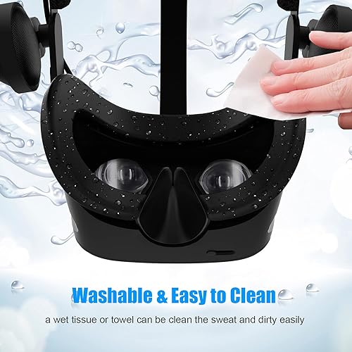 Miniatura 4 de AMVR VR - Funda de silicona para interfaz facial HP Reverb G2 de realidad virtual, a prueba de sudor, impermeable, antisucio, almohadillas de