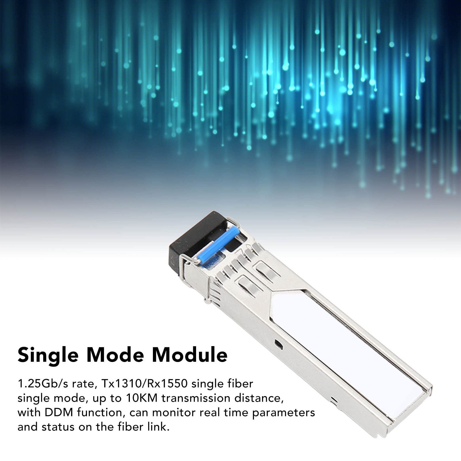 Garsent 1,25 Gb SFP BX10 U Optisches Modul, Tx1310/Rx1550nm Single Mode Single Fiber SFP Transceiver, Bis zu 10 Km, Unterstützung DDM, für Glasfasergeräte, Kompatibel für,