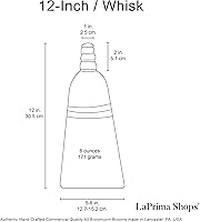 Vista 3 de LaPrima Shops Escoba auténtica hecha a mano (12 pulgadas/batidor)