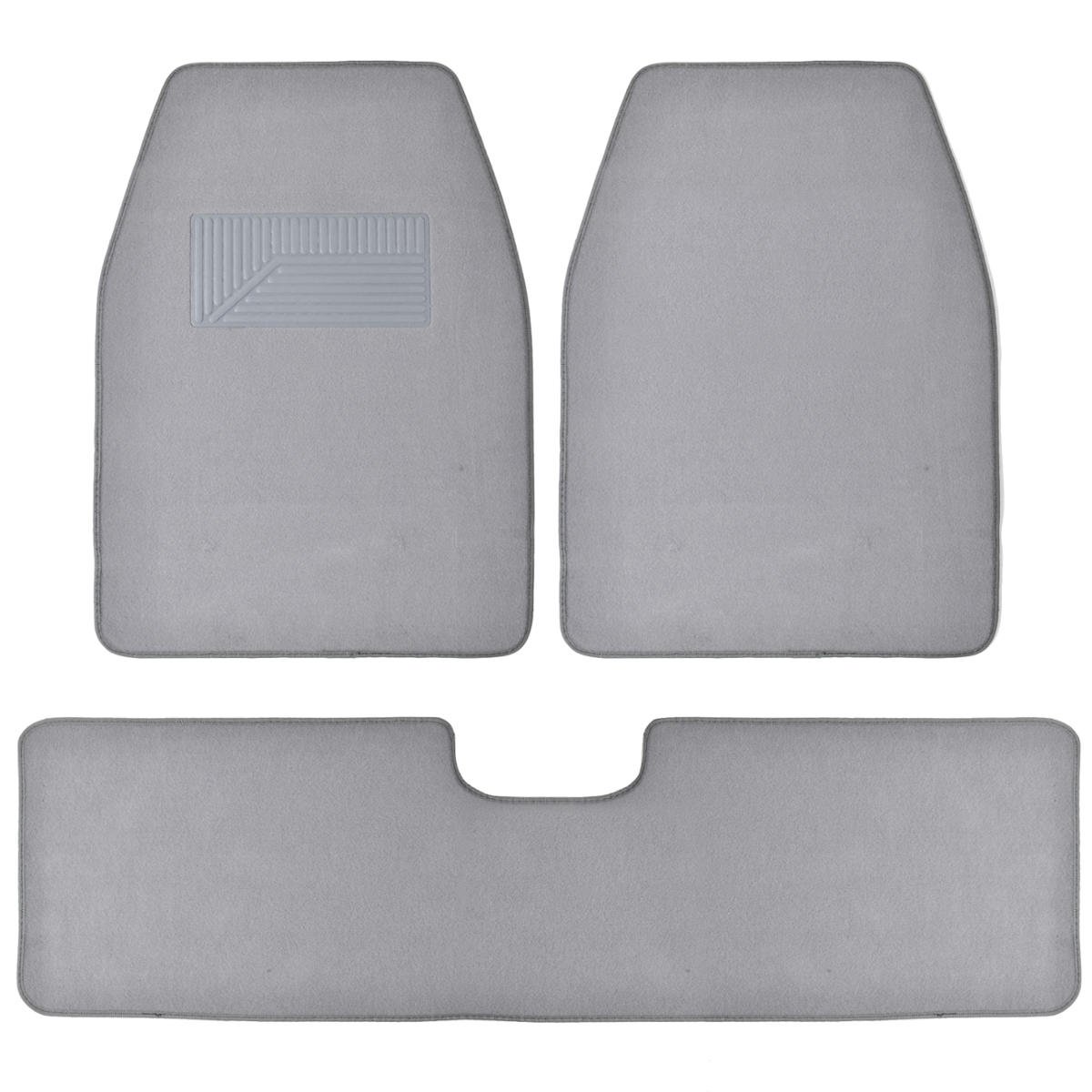 Amazon Com Bdk 3 Pieces Heavy Duty Carpet Floor Mats For Car Suv Van Extra Thick Carpet With Rubber Backing Multiple Colors Light Gray Automotive