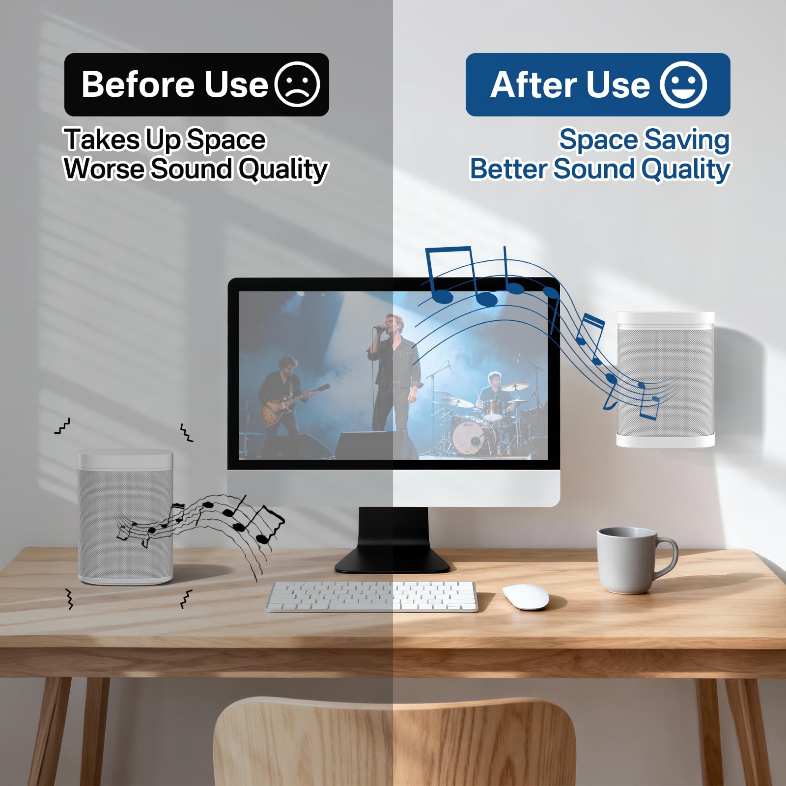 Amazon | Sonos One用壁マウント。 ホワイト | notiela | スピーカー