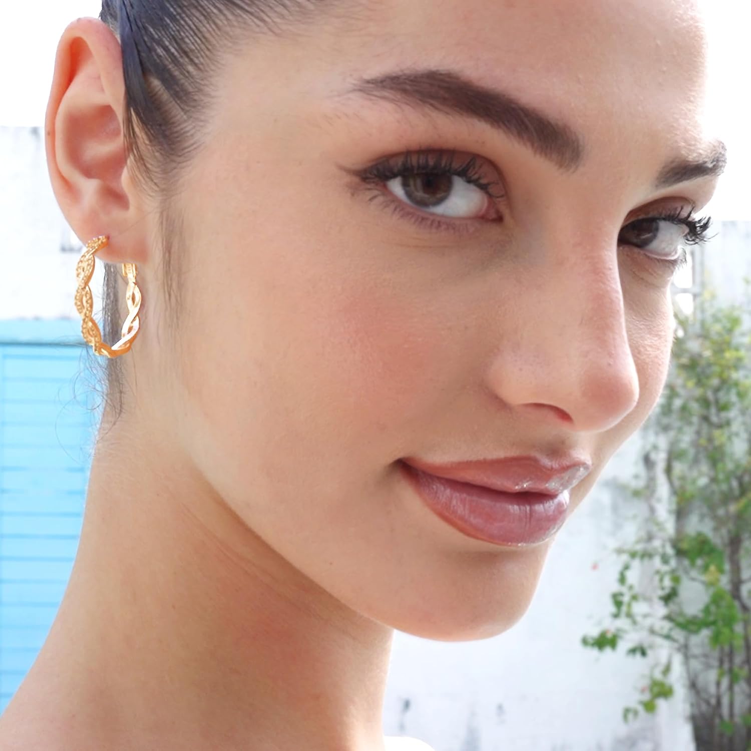 Senteria Sterling Silver Hoop Earring for Women Hypoallergenic S925 Silver Hoop Earrings Lightweight Large Twisted Hoops Earring with AAAAA Cubic Zirconia for Women 30/40/50/60mm - Image 3