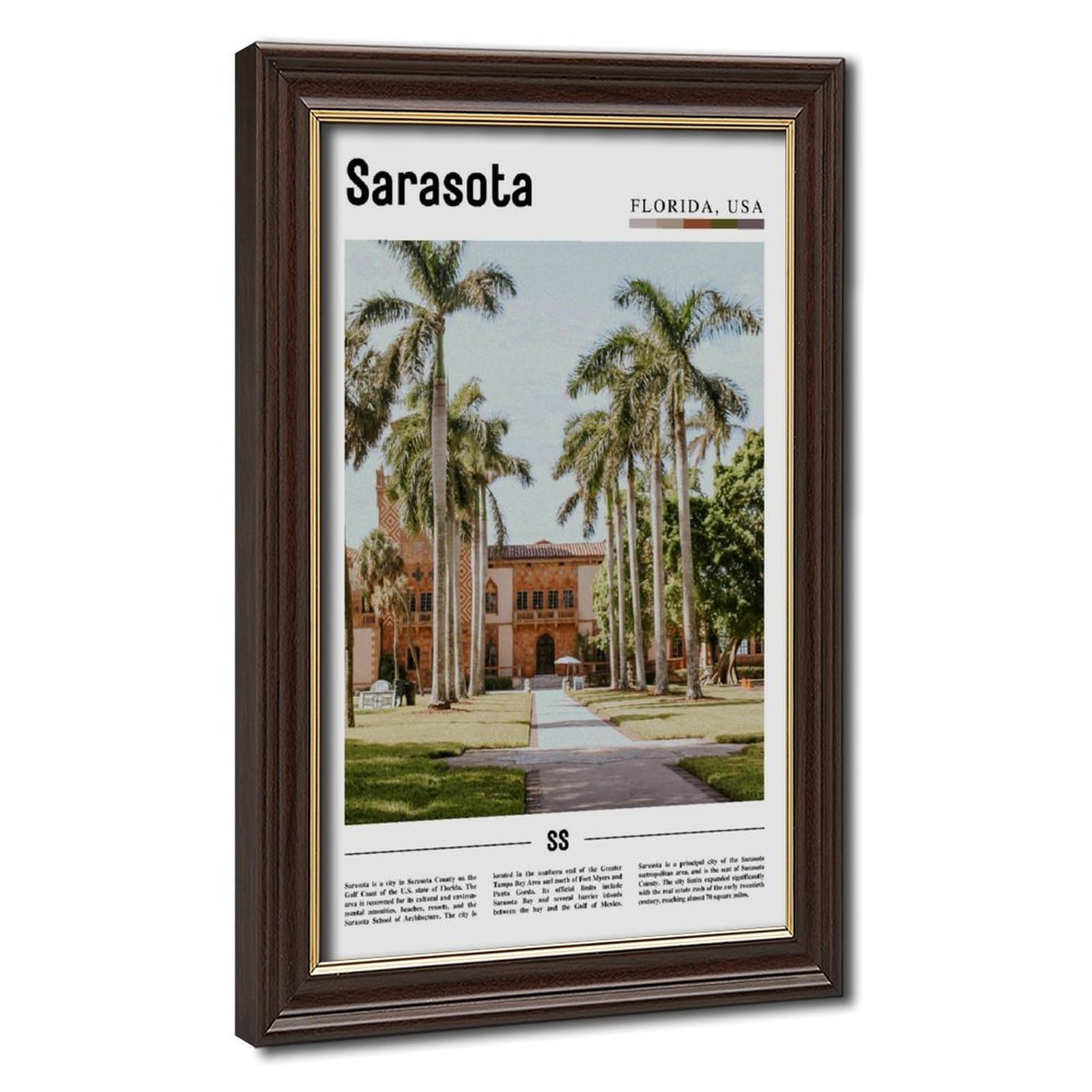 Wcyb Mokume Gane Frame Sarasota Sarasota County Florida Usa Scenery Travel Posters Prints Canvas Deco Paintings Wall Art Hangable Frame 8" L X 12" W