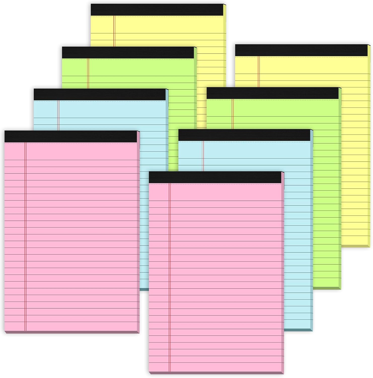 Zaviko Legal Pads 8.5 x 14, Wide Ruled Legal Pads, 12 Pack Yellow Paper 8.5 x 14, 30 Sheets per Notepad, Large Writing Pad for Office Supplies, College, Micro Perforated Lined Writing Pads, 70 GSM