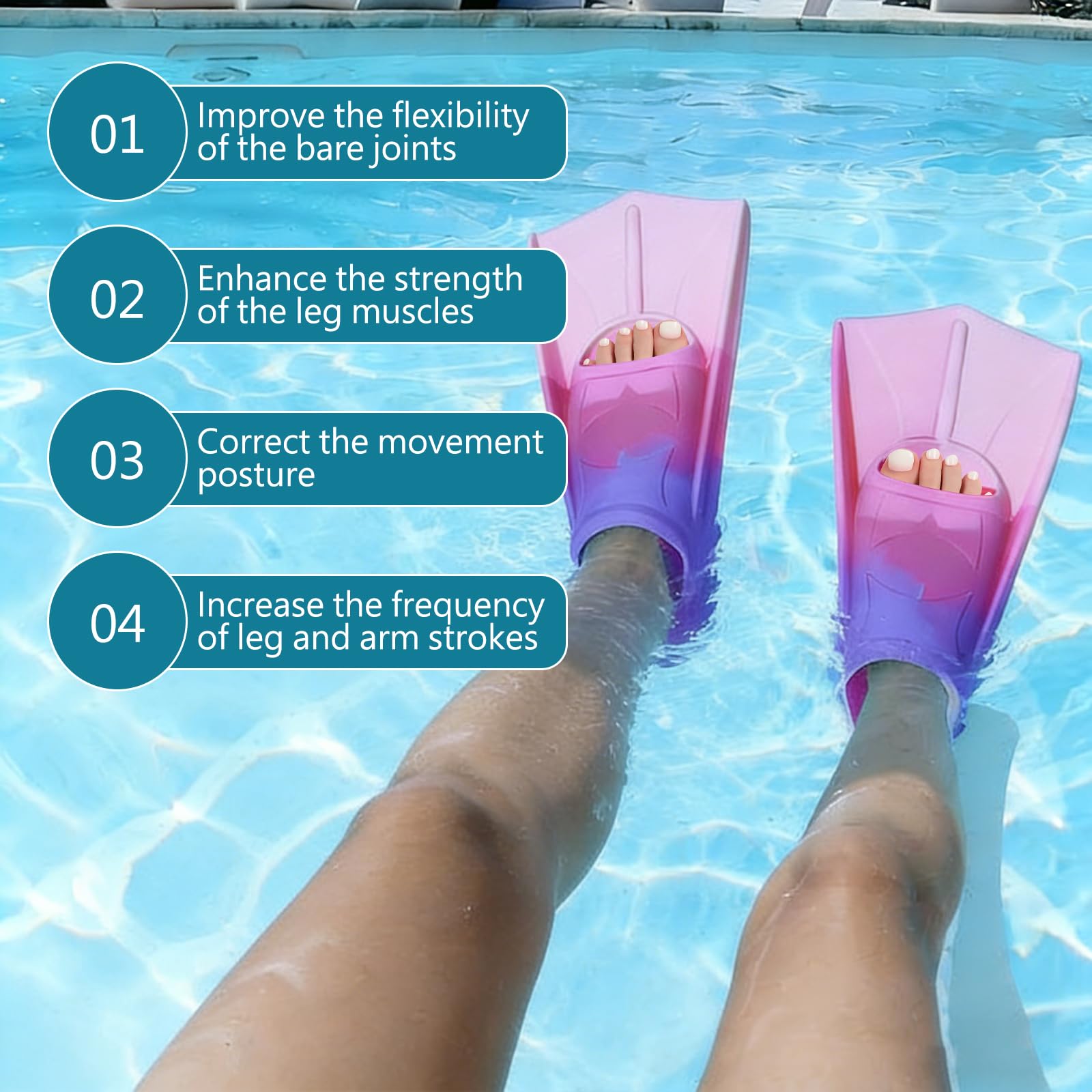 Aletas de natación, aletas cortas de silicona, aletas de buceo, aletas de arco iris, aletas cortas de entrenamiento, aletas cortas para entrenamiento de natación, esnórquel, buceo para principiantes