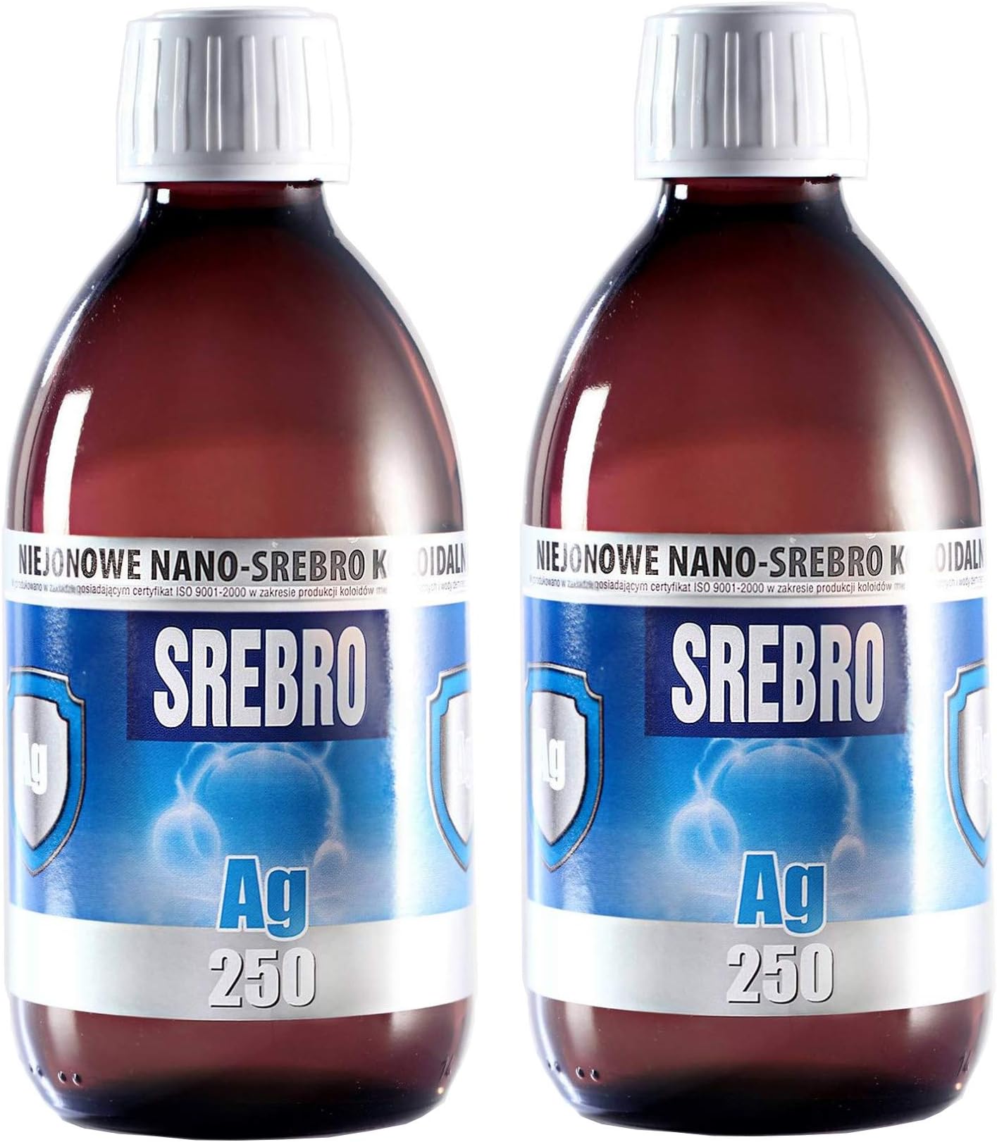 600 ml Non-Ionic Colloidal Silver Nano Ag250 25ppm pharmace Glass Bottle PROAKTIV