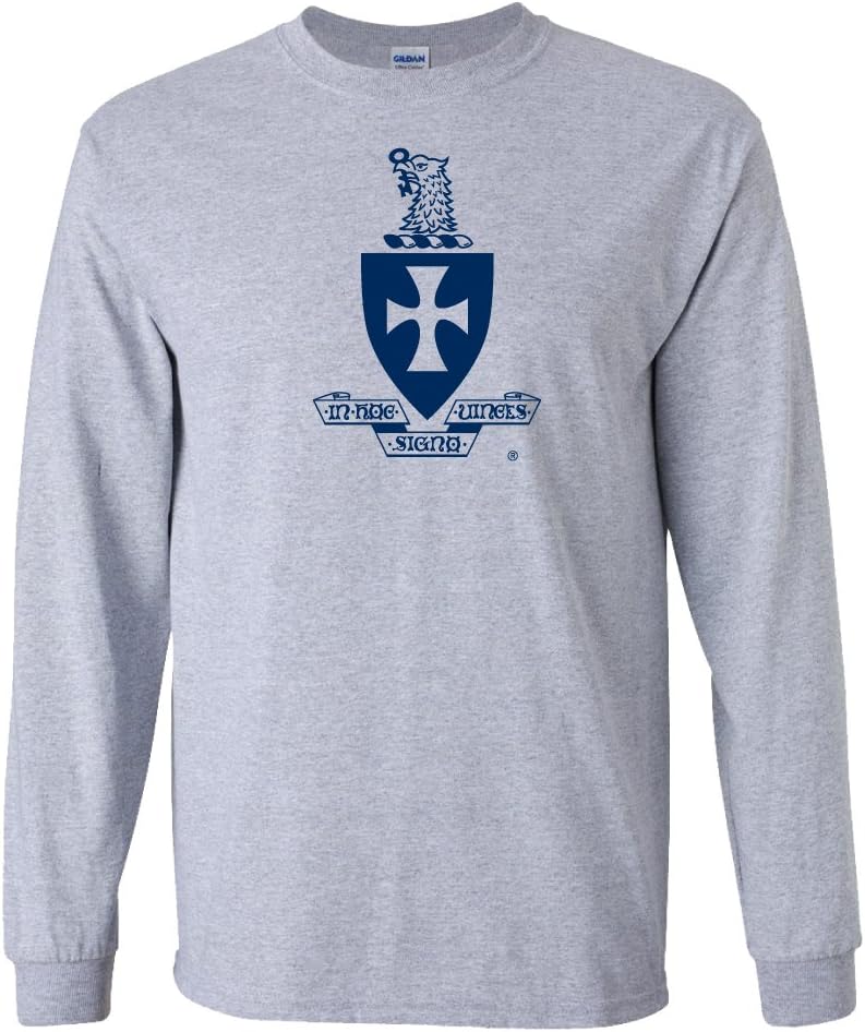 VictoryStore Apparel - Sigma Chi, Coat of Arms Long Sleeve T-Shirt, Medium, Sports Gray