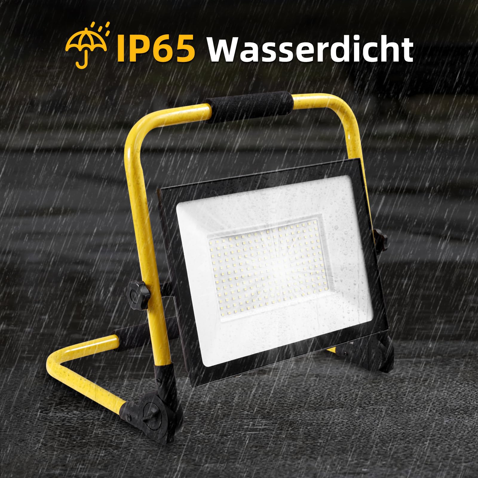 200W LED Baustrahler 20000LM - IP65 Wasserdicht Arbeitsscheinwerfer - Mit 3m Kabel & Stecker