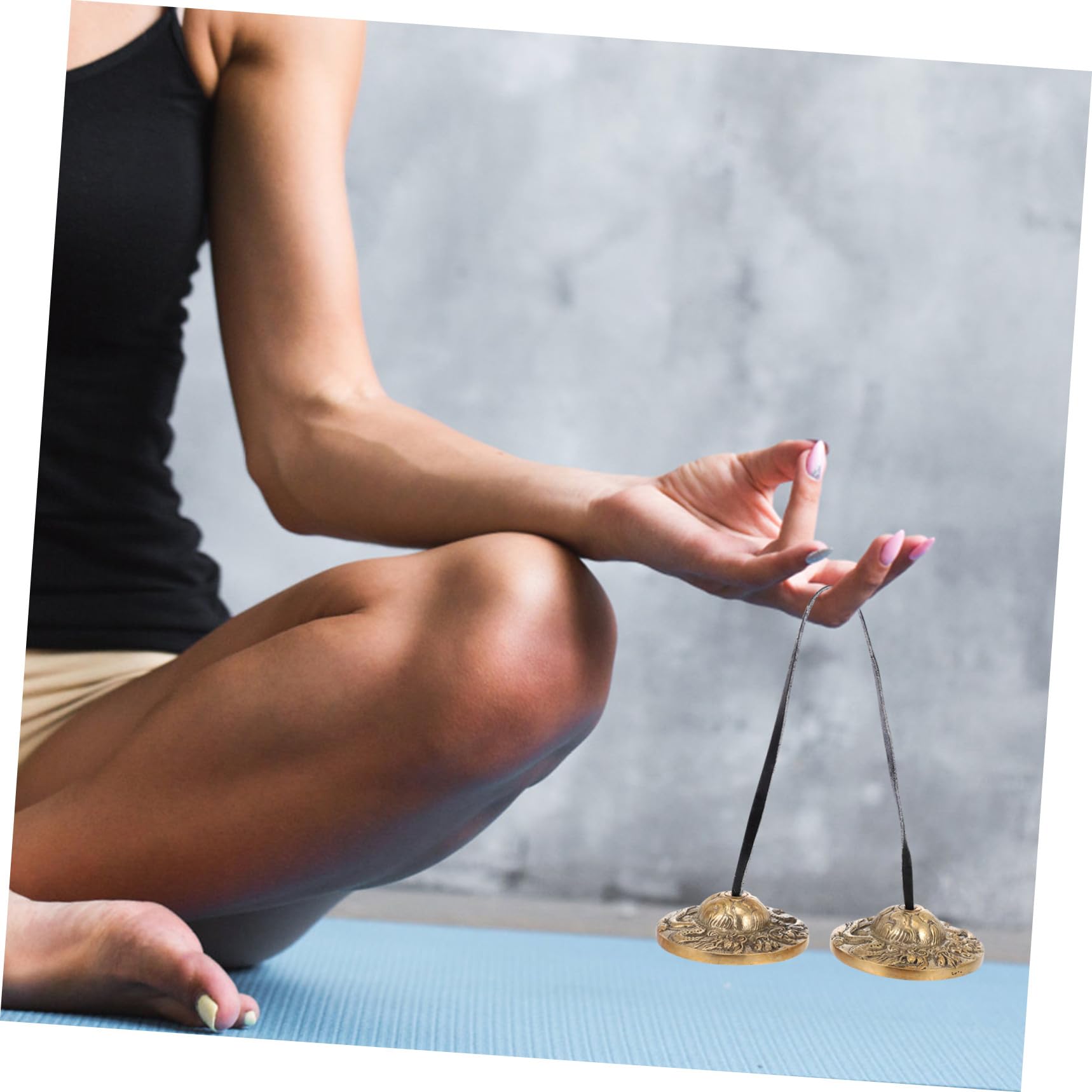 Handgefertigte Messing Zimbel Goldfarben für Yoga und Meditation mit Klarem Hohen Ton Kleines Schlaginstrument aus Messing