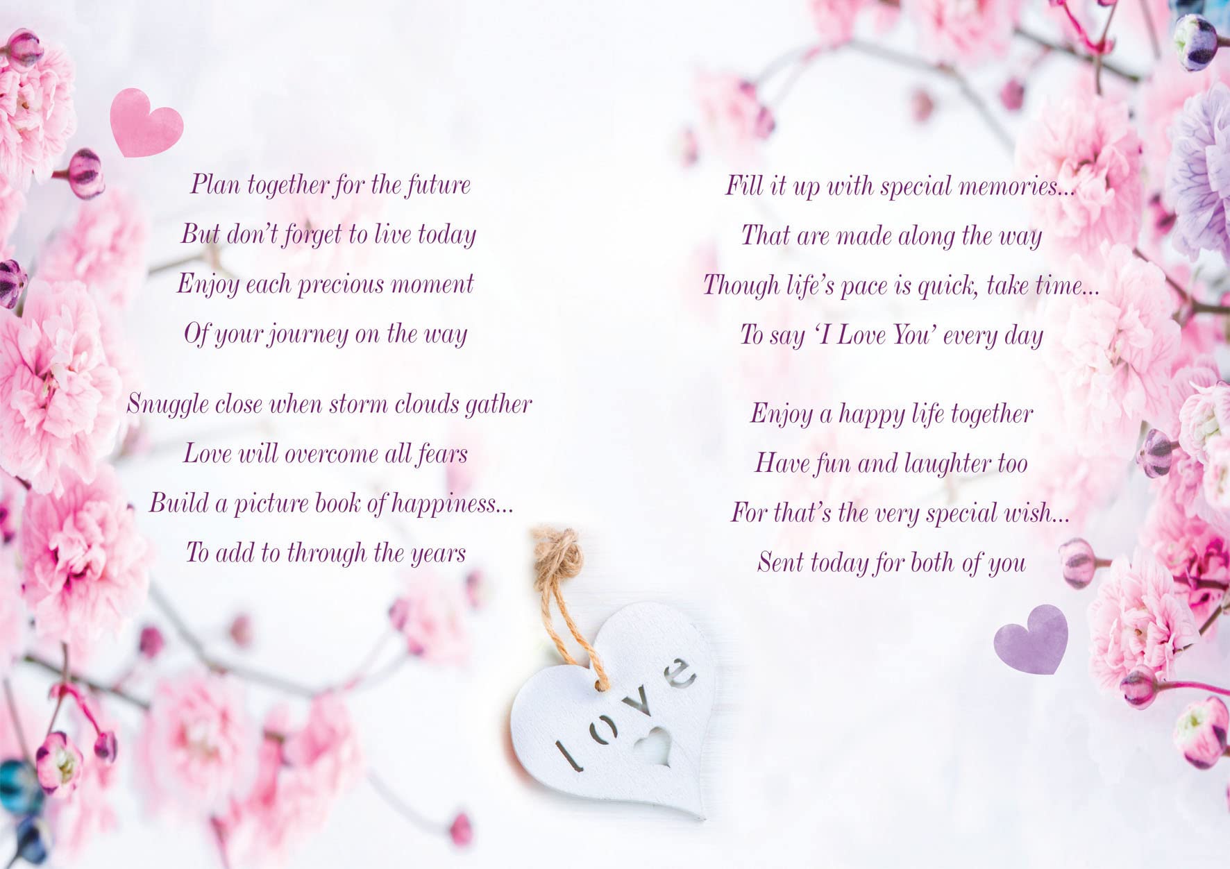 Daughter and new son in law On Your Wedding day Large Card Lovely Verse, white, 250mm x 170mm - Image 3