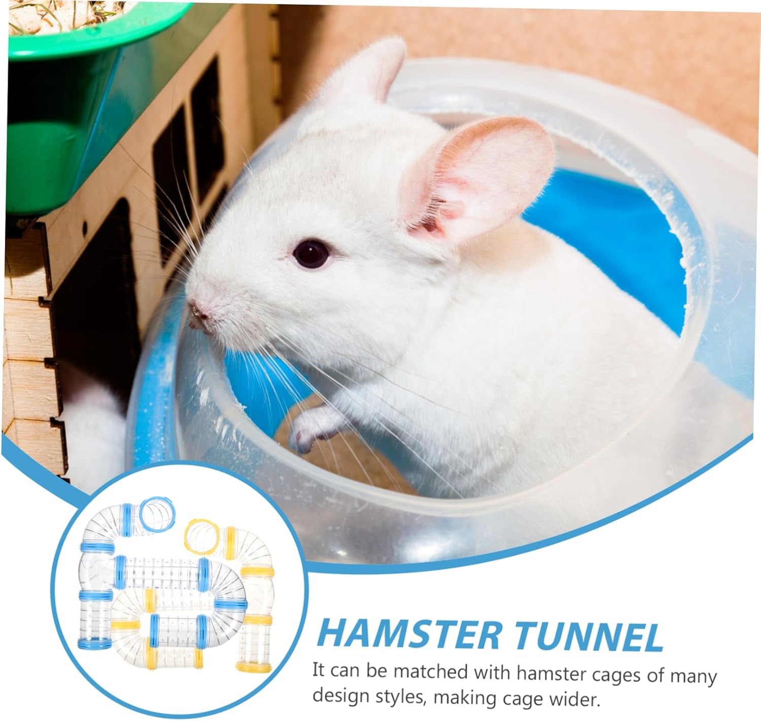 Happyyami 2sets Hamster Tunnel Connectors Adventure Tubes for Pets Accessories for Hamsters and Mice Easy to Install Designs