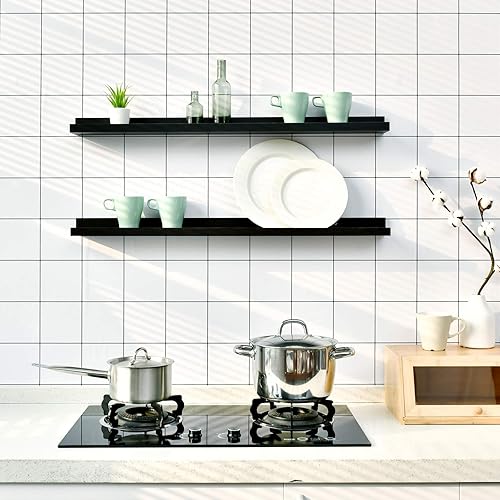 Miniatura 5 de WELLAND Vista - Estantería para fotos, estantes flotantes de pared, 36 pulgadas, juego de 2, color espresso