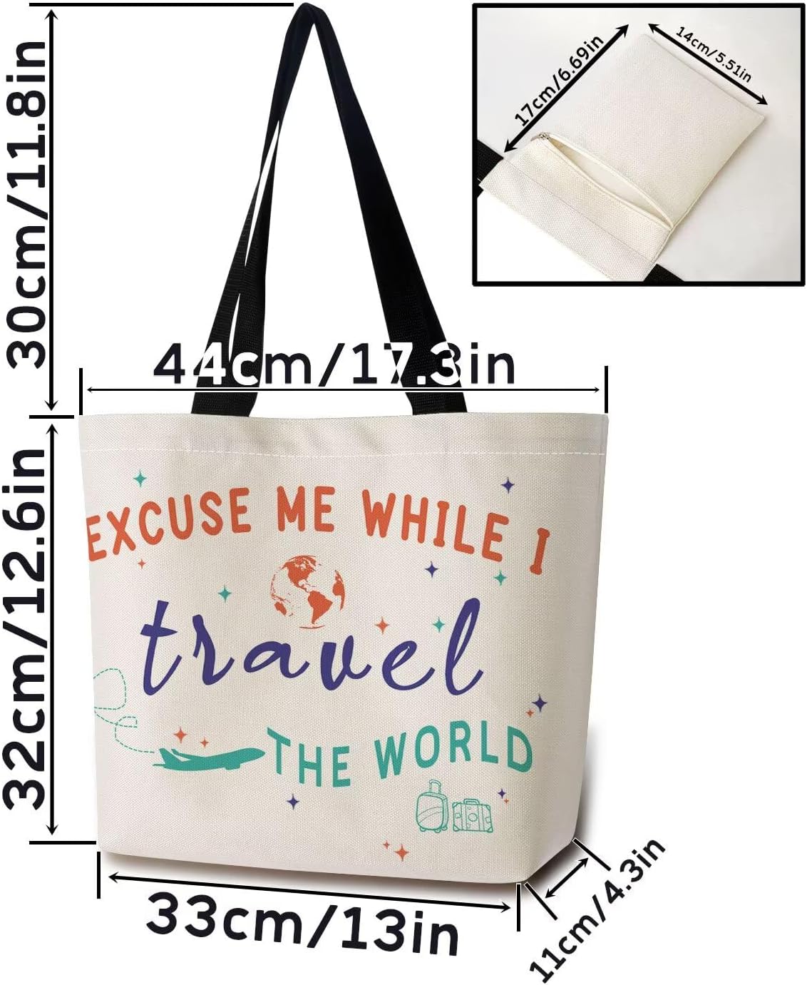Travel The World Reusable Grocery Tote Bag image 4