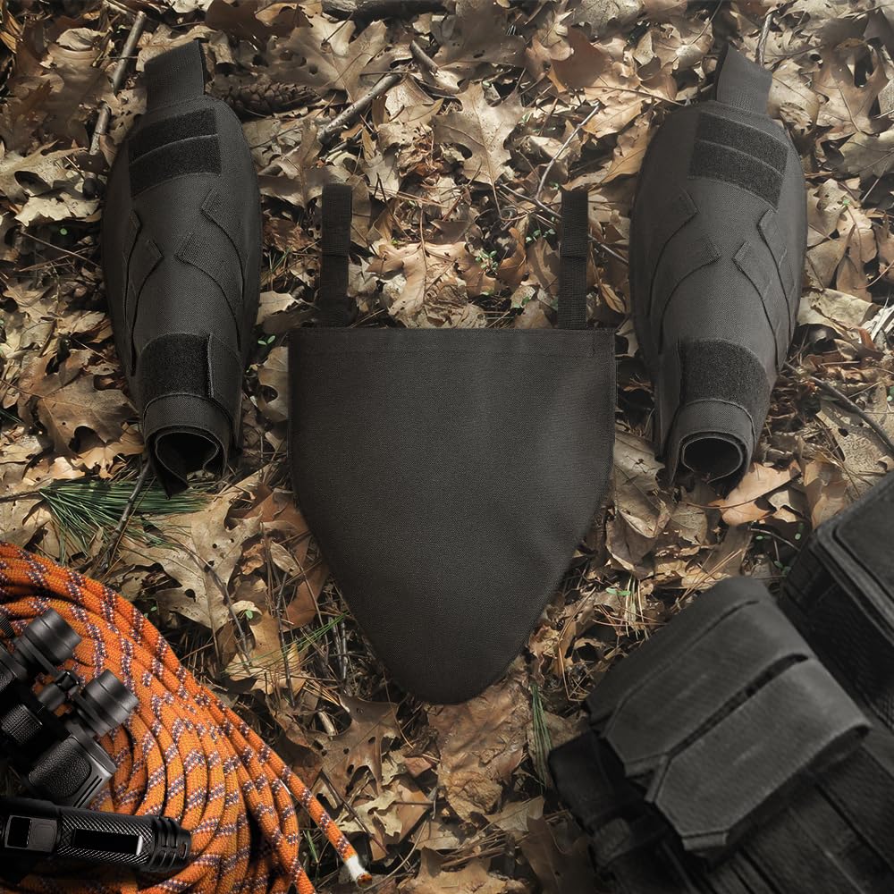 MiOYOOW Ensemble Protections Tactique Paintball, 2 Épaulettes Triangle Molle + 1 Coussin D'entrejambe, Équipement pour Compétition d'entraînement en Extérieur