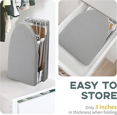Miniatura 6 de RAINHOL - Tabla de planchar pequeña con soporte para planchar, mini tabla de planchar plegable con cubierta de algodón, tabla de planchar portátil